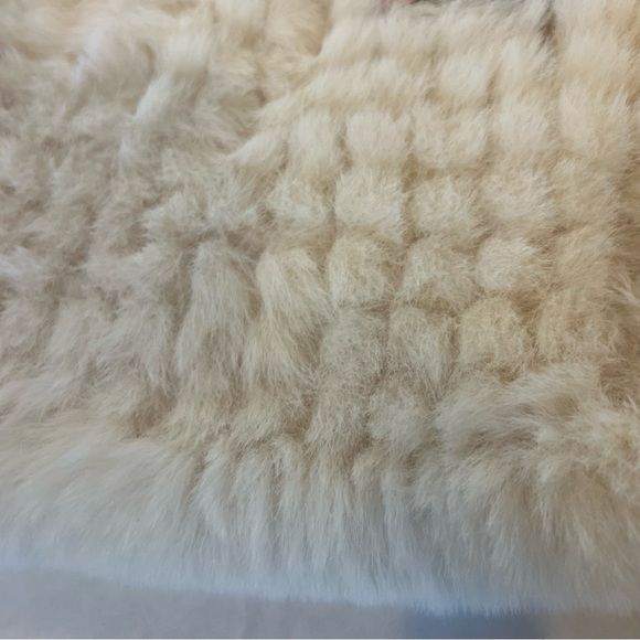 Anthropologie BHLDN Bubish Rome Faux Fur Wrap Scarf Cream Bridal Wedding Gala - Picture 4 of 10
